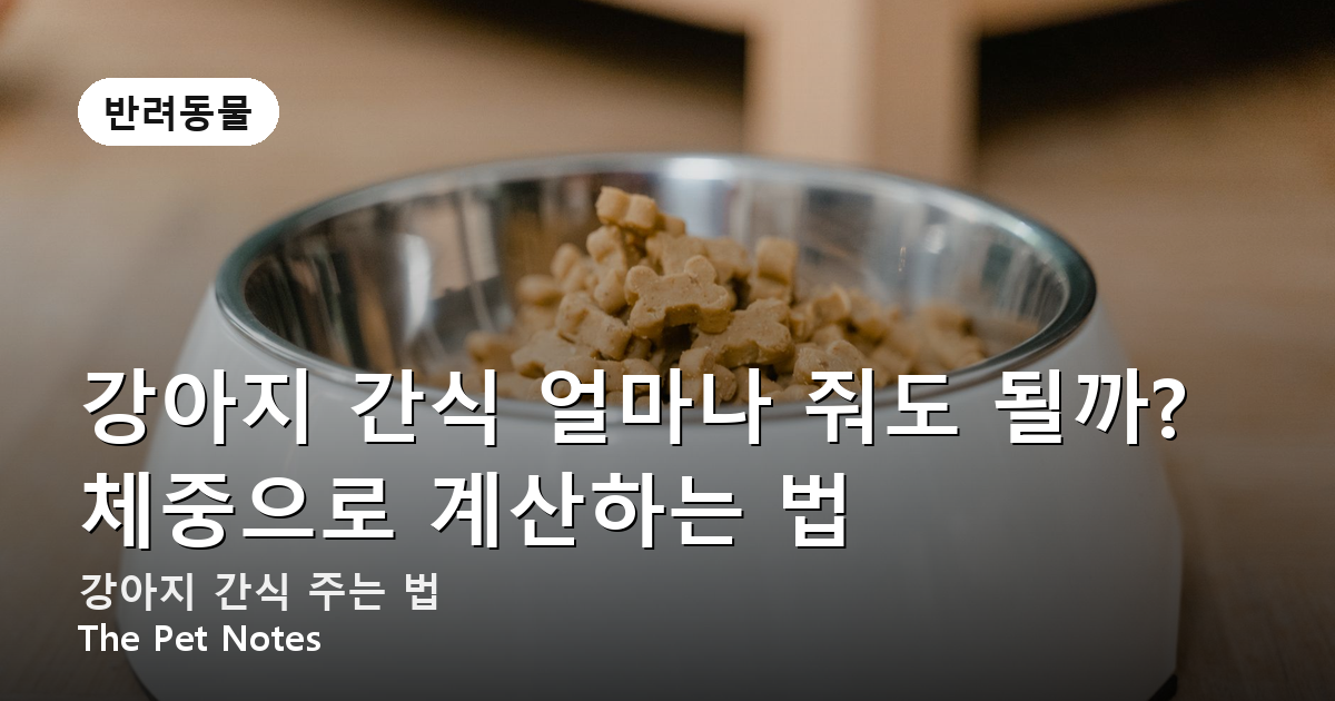 강아지 간식 얼마나 줘도 될까? 체중으로 계산하는 법